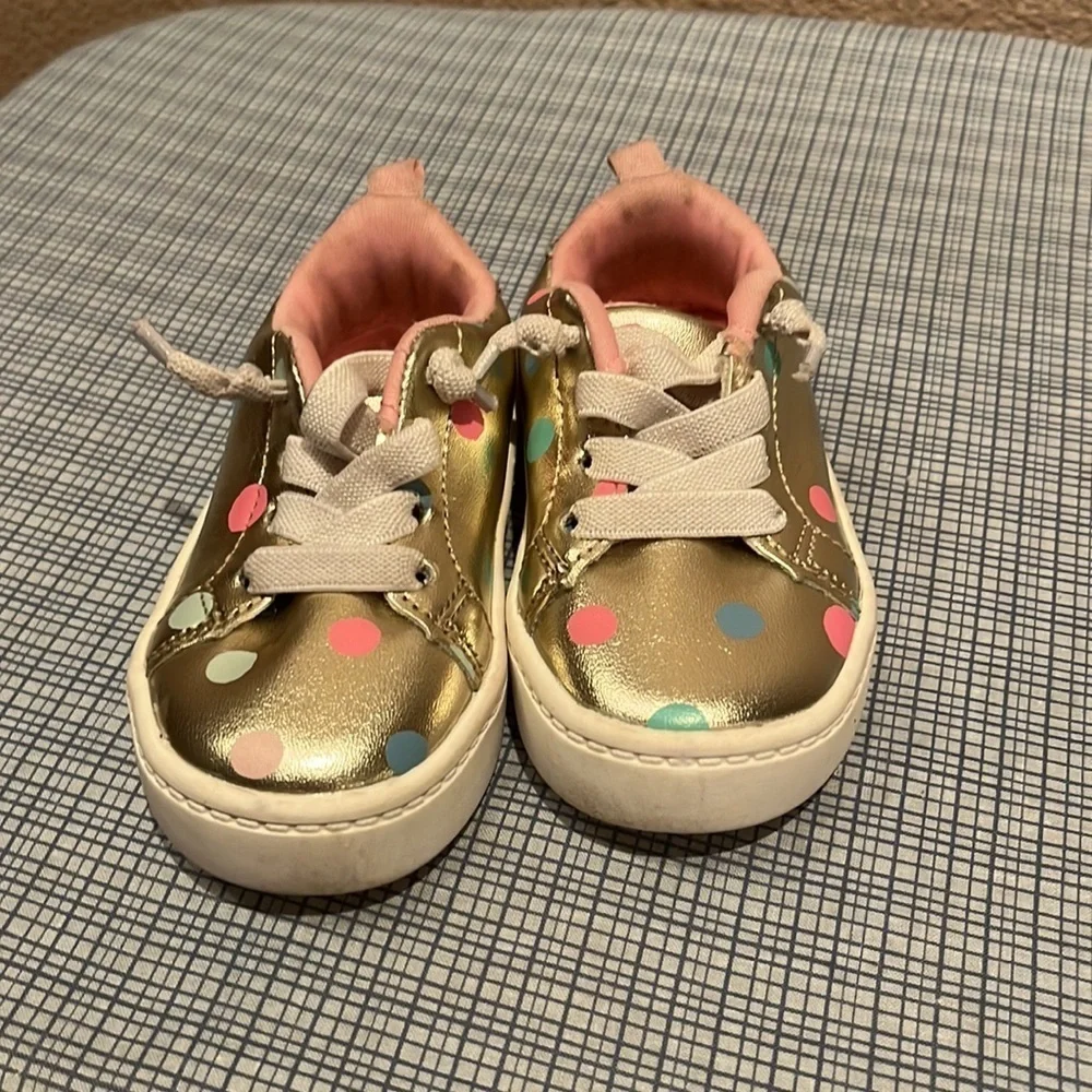 Carter’s Gold Polka Dot Baby Sneakers Size 4